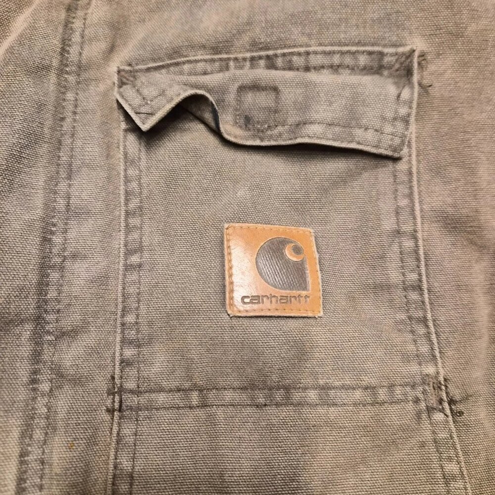 Vintage Carhartt C26 CHT Chore Coat Size 4XL Made In USA Duck Jacket Faded Brown - Picture 3 of 16